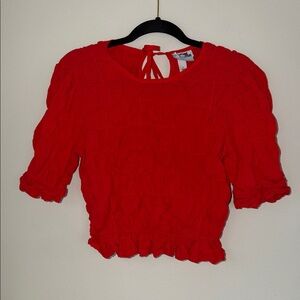 NWOT Future Collective Ruched Ruffle Crop Top